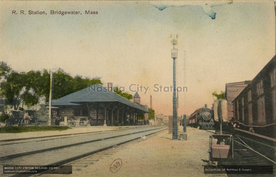 Postcard: Railroad Station, Bridgewater, Massachusetts